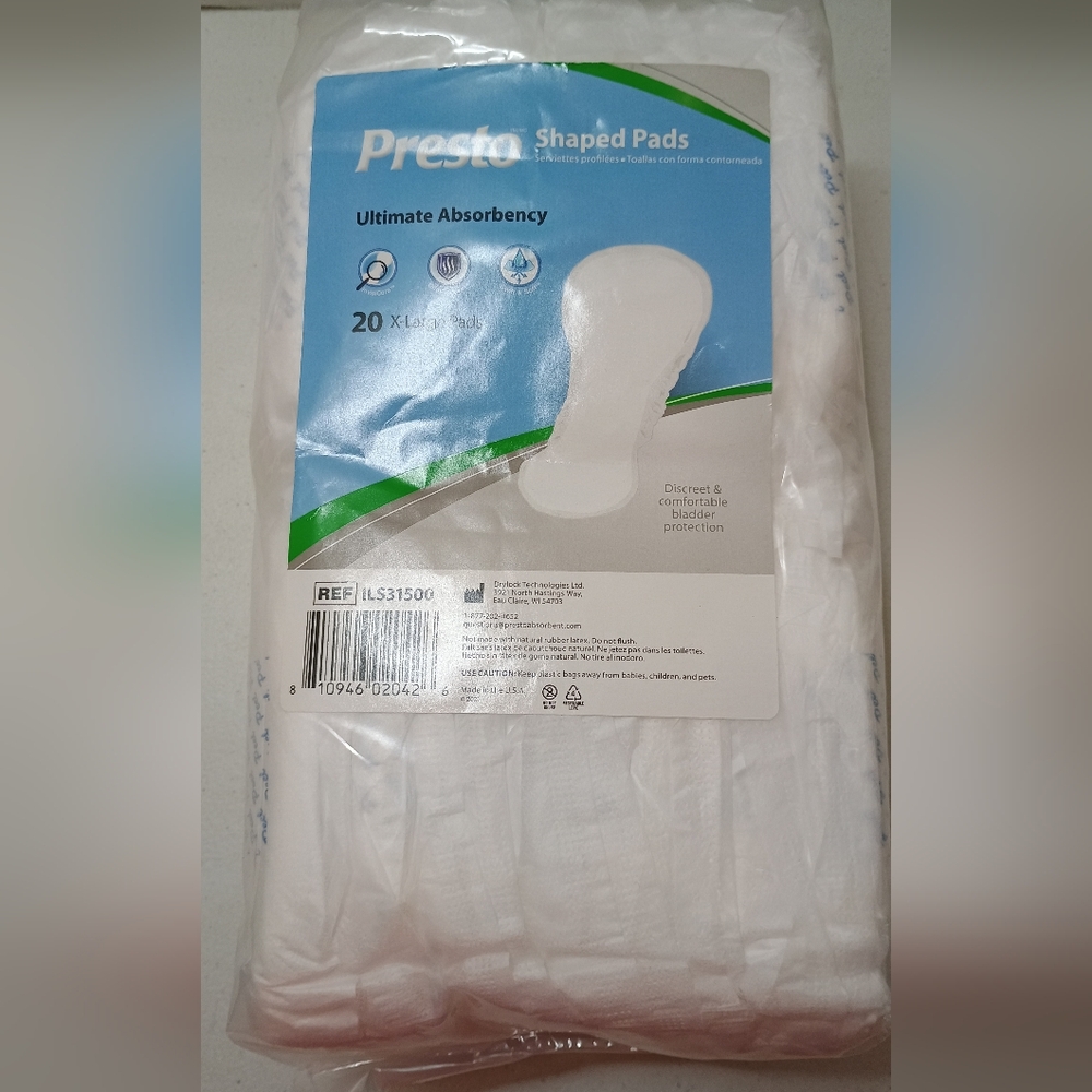 Presto Shaped Pads - White 20 X-large Pads